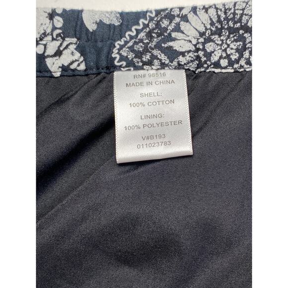 Coldwater Creek Black Abstract Flowy Cotton Maxi Skirt Sz L Cottagecore Prairie - Picture 5 of 8